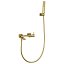 Kit grifo de ducha monomando Toscana oro cepillado de Imex